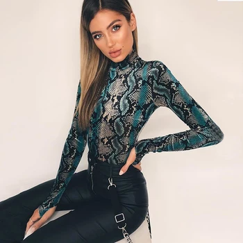 Snake skin Turtleneck Long Sleeve Bodysuit Sexy Bodycon Fashion Romper Womens Jumpsuit Overall Knitted Combinaison
Snake skin Turtleneck Long Sleeve Bodysuit Sexy Bodycon Fashion Romper Womens Jumpsuit Overall Knitted Combinaison