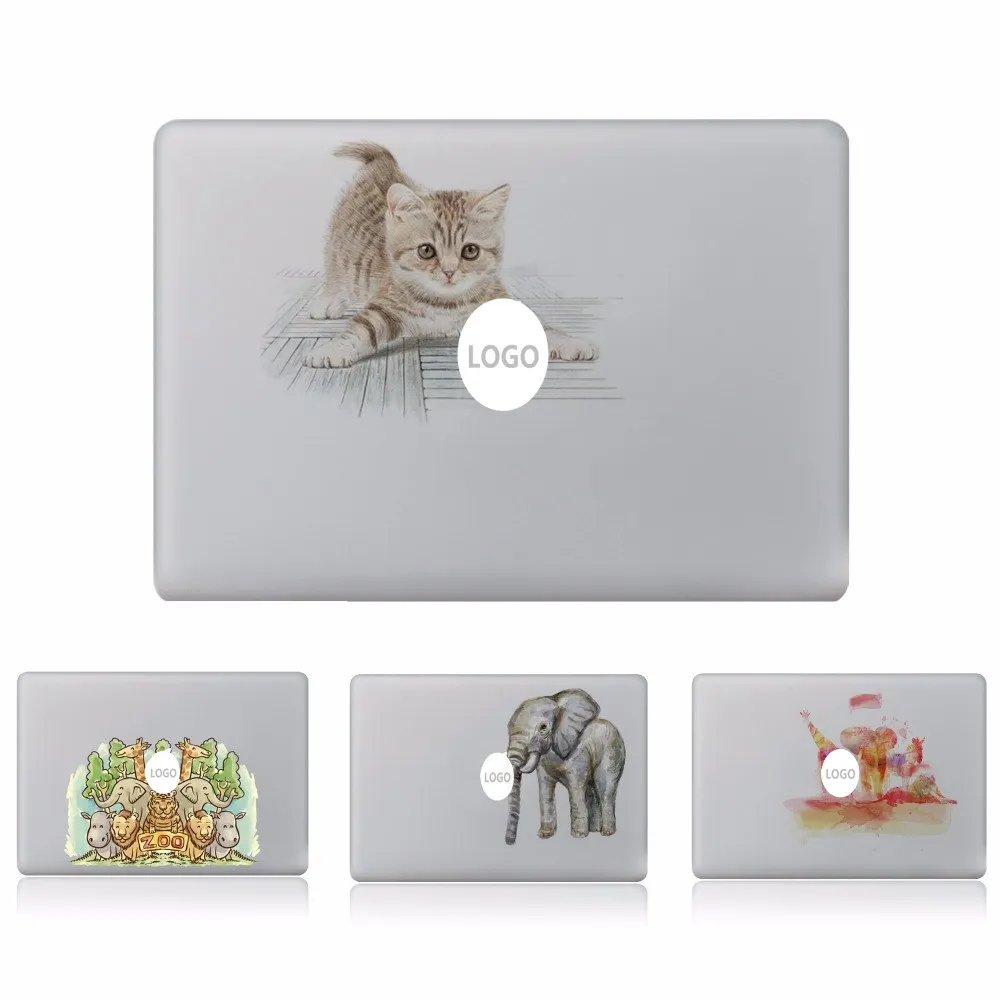 Виниловая наклейка на ноутбук с милым котом слоном и животным для DIY Macbook Pro Air 11 13 15