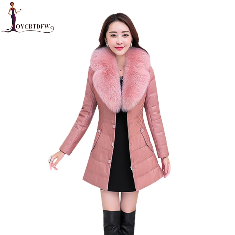 Winter Leather Down Jacket Female parka 2018 Fashion New Leather Women Coat Korean Big Fur Collar Winter Female Outerwear XY412
Winter Leather Down Jacket Female parka 2018 Fashion New Leather Women Coat Korean Big Fur Collar Winter Female Outerwear XY412