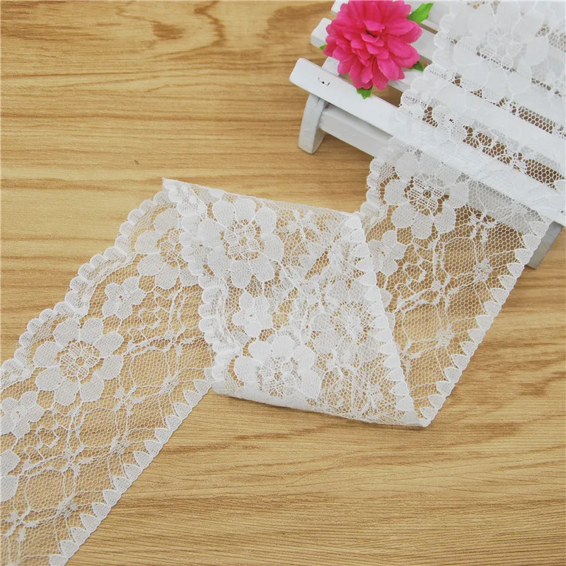 60mm Polyester Lace Trim White Fabric Sewing Accessories Cloth Wedding Dress Decoration Ribbon Craft Supplies 50yards L5013
60mm Polyester Lace Trim White Fabric Sewing Accessories Cloth Wedding Dress Decoration Ribbon Craft Supplies 50yards L5013