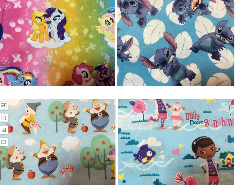 110*100CM Rainbow Pony snow White dwarf Doc Mcstuffins cotton Fabric Child Baby Clothes Diy Handmade Craft Home Purse
110*100CM Rainbow Pony snow White dwarf Doc Mcstuffins cotton Fabric Child Baby Clothes Diy Handmade Craft Home Purse