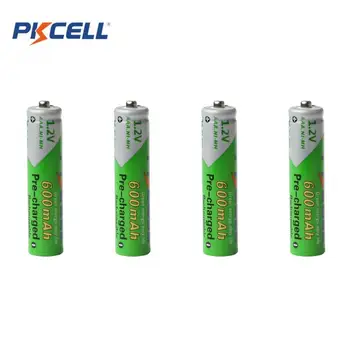 

4pcs/lot Pkcell 1.2V AAA Ni-Mh 600mAh LSD Rechargeable Batteries High Capacity Pre-charged Batteries Set With 1200 Cycle