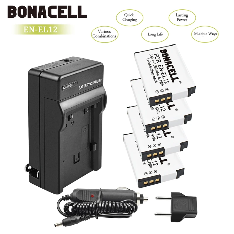 Зарядное устройство bonacell EN EL12 EN-EL12 для Nikon Coolpix S9900 S9700 S9100 S8000 AW120 AW130 S6000 S6100 S6300 S9050 |