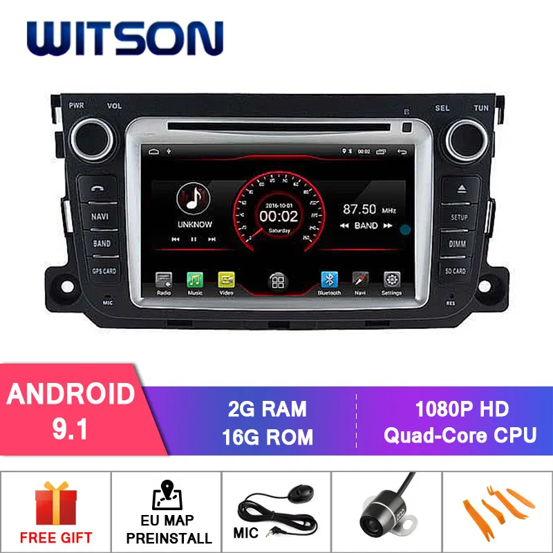 WITSON Android 9 1 автомобильный gps-навигатор для MERCEDES-BENZ SMART 2010-2014 2 Гб RAM 16 FLASH + DAB OBD TPMS DVR