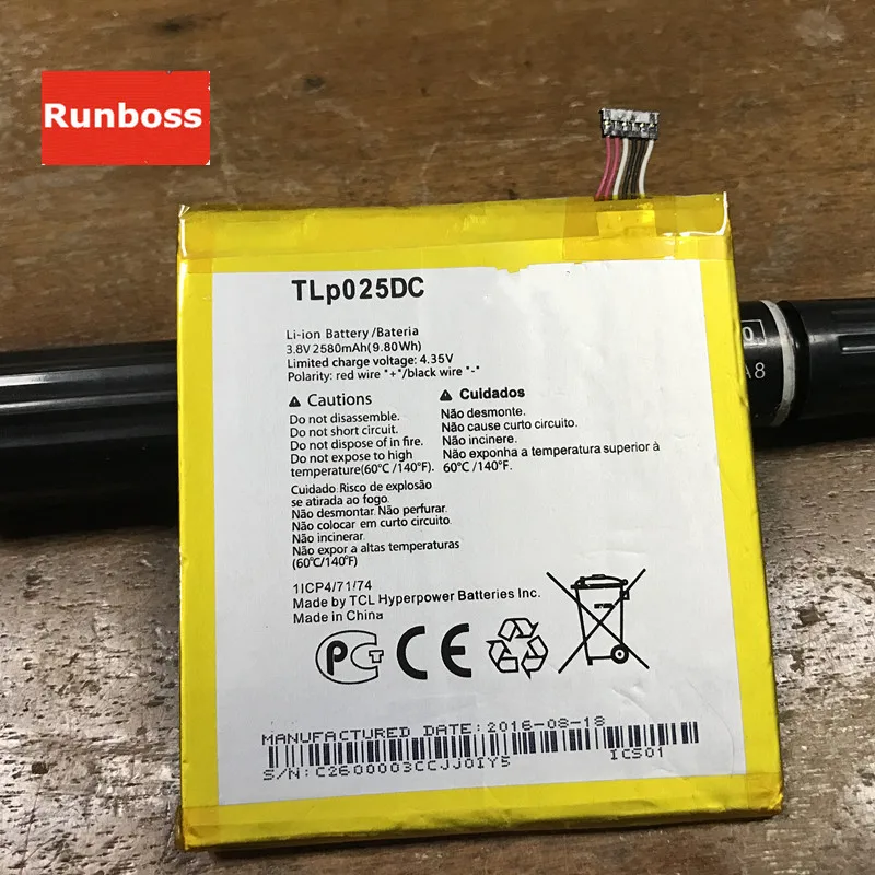 New 2580mAh TLP025DC TLP025D2 Battery For Alcatel One Touch Pixi 4 8050D 9001D Cell Phone Batteries
New 2580mAh TLP025DC TLP025D2 Battery For Alcatel One Touch Pixi 4 8050D 9001D Cell Phone Batteries