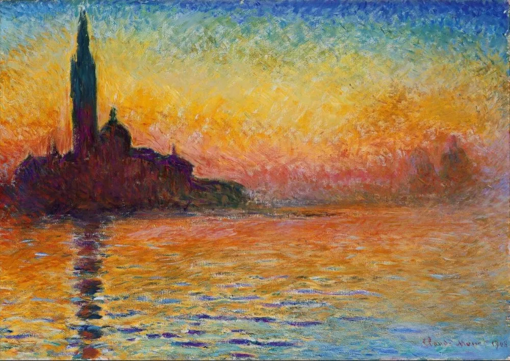 

High quality Oil painting Canvas Reproductions San Giorgio Maggiore at Dusk (1908) By Claude Monet Painting hand painted