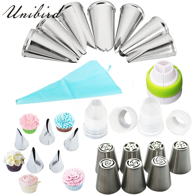 Unibird 22Pcs/Set Pastry Nozzles for Cream Sets Rose Large Size Icing Piping Tips Home Party Birthday DIY Cake Decoration Tool
Unibird 22Pcs/Set Pastry Nozzles for Cream Sets Rose Large Size Icing Piping Tips Home Party Birthday DIY Cake Decoration Tool