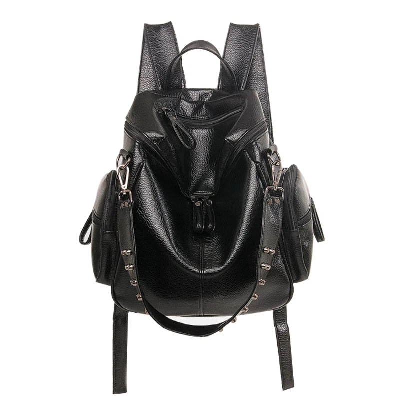 Punk New 2019 Soft Leather Rivets Backpack Women Multifunction Black Large Capacity Backpack Female Zipper School Bag Travel Bag
Punk New 2019 Soft Leather Rivets Backpack Women Multifunction Black Large Capacity Backpack Female Zipper School Bag Travel Bag