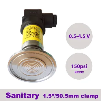 0.5 to 4.5 v signal + 5 vdc power, range 0 to 150 psi, affordable china hygienic pressure sensor, 1 1/2 in tri clamp connection
0.5 to 4.5 v signal + 5 vdc power, range 0 to 150 psi, affordable china hygienic pressure sensor, 1 1/2 in tri clamp connection