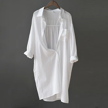 Pleated White Long Women Blouse Tops Full Sleeve Turn-down Collar Single Breasted Loose Shirts 2019 Summer Autumn Casual Blouses
Pleated White Long Women Blouse Tops Full Sleeve Turn-down Collar Single Breasted Loose Shirts 2019 Summer Autumn Casual Blouses