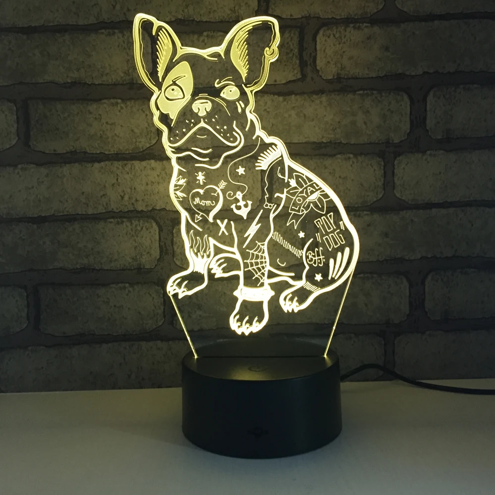 Cool Dog LED RGB Night Light 7 Color Change Desk Action Figures 1832 Boys Girls Christmas Toys | Игрушки и хобби