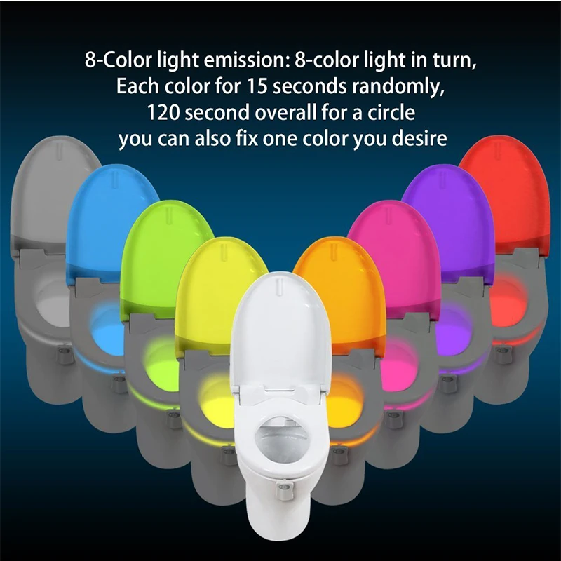 LED Toilet Bowl Seat Night Light 8 Colors Motion Sensor Activated Water Resistant Bathroom Toilet Night Light
LED Toilet Bowl Seat Night Light 8 Colors Motion Sensor Activated Water Resistant Bathroom Toilet Night Light