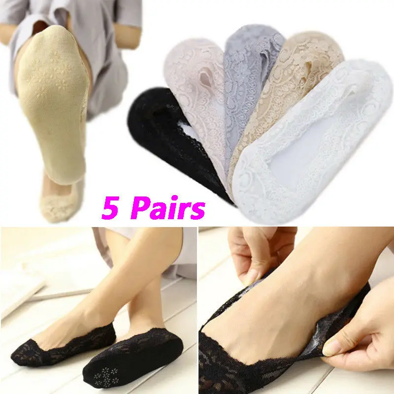Women 5 Pairs Fashion Ladies Skin Shoe Liners Footsies Invisible Thin Lace Socks Sheer
Women 5 Pairs Fashion Ladies Skin Shoe Liners Footsies Invisible Thin Lace Socks Sheer