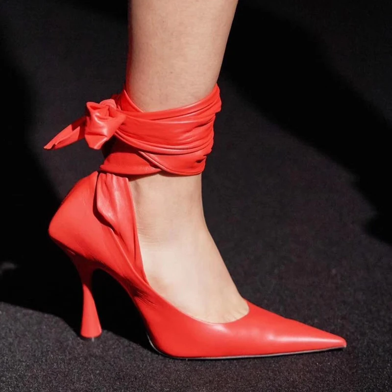 Genuine Leather High Heel Pumps Pointed Toe Ankle Strappy Lace Up Mary Janes High Fashion Shoes Women Party Dress Shoes
Genuine Leather High Heel Pumps Pointed Toe Ankle Strappy Lace Up Mary Janes High Fashion Shoes Women Party Dress Shoes