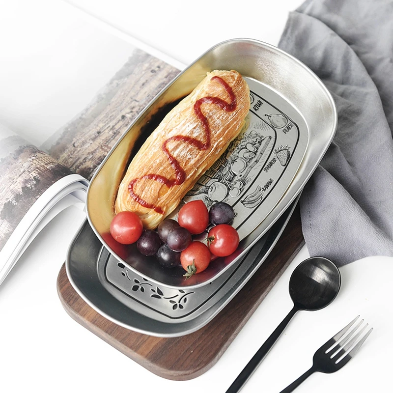 3Pcs/Lot Creative Tin Storage Plate Metal Jewelry Ring Tray Restaurant Fruit Candy Nuts Cakes Snacks Organizer Tool Home Decor | Дом и сад