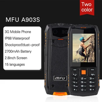 

MFU 3G WCDMA Rugged Feature Mobile Phone 2.8" Large Display IP68 Waterproof GPRS Dual Camera SOS Call Speed Dial For Outdoor