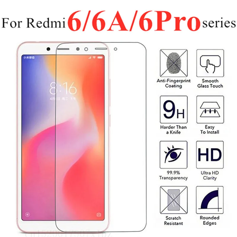 

protective glass on for xiaomi redmi 6a glas ksiomi xiom xaomi red mi 6 pro redme 6 a 6 a6 6pro siaomi screenprotector tempered