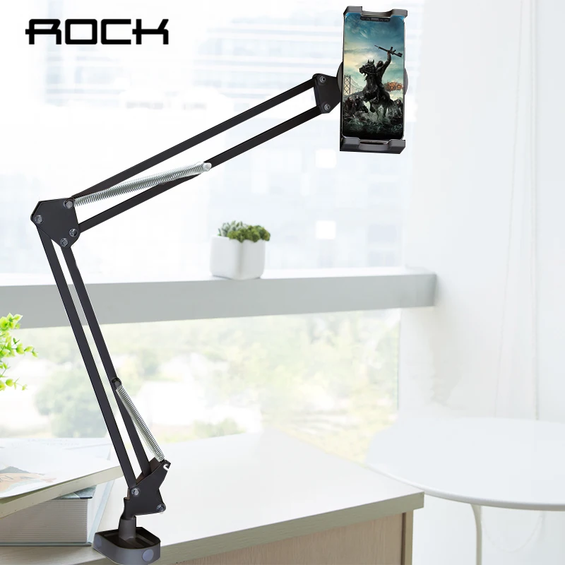 

ROCK Flexible Tablet Phone Holder For ipad 2 3 4 Air Pro Smartphone Long Arm Lazy People Bed Desktop For 4-12.9 Inch Adjustable
