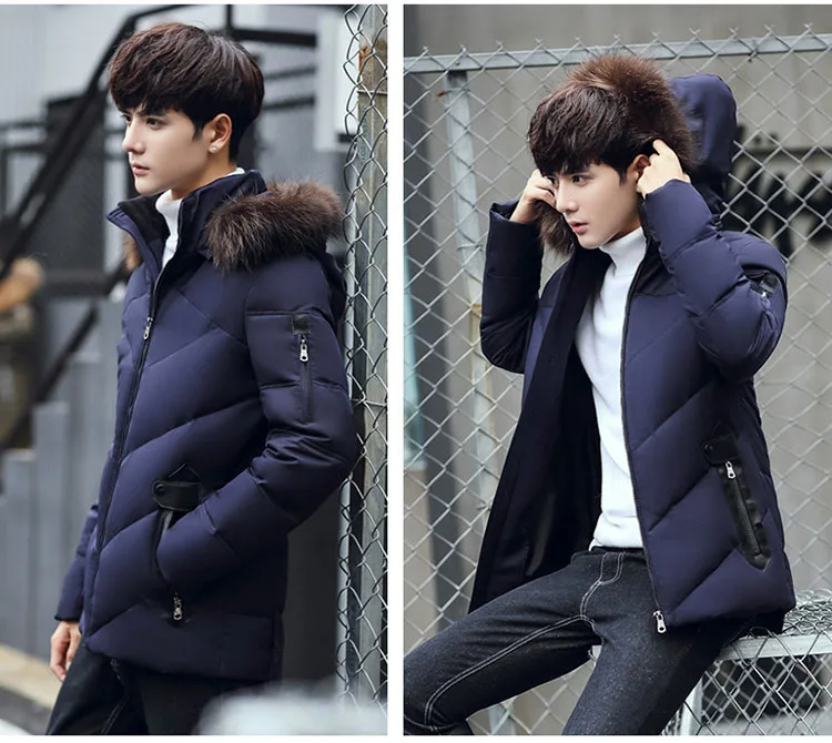 Aolamegs Men's Winter Down Jacket Hooded White Duck Down Coat Fashion Fur Collar Hat Down Jackets Male Windproof Warm Parkas (14)