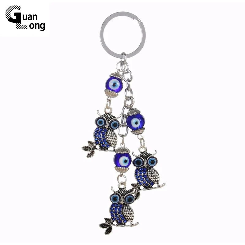 GuanLong Wholesale Antique Vintage Silver Owl Charms Keychain Blue Glass Bead Keyring For Women Bag Accessories
GuanLong Wholesale Antique Vintage Silver Owl Charms Keychain Blue Glass Bead Keyring For Women Bag Accessories