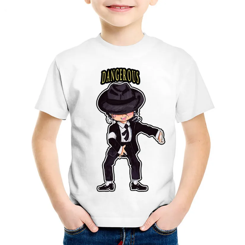 Children Cartoon Michael Jackson Funny T shirt Kids Rock N Roll Summer Tops Baby Boys/Girls Casual Clothes,HKP5144