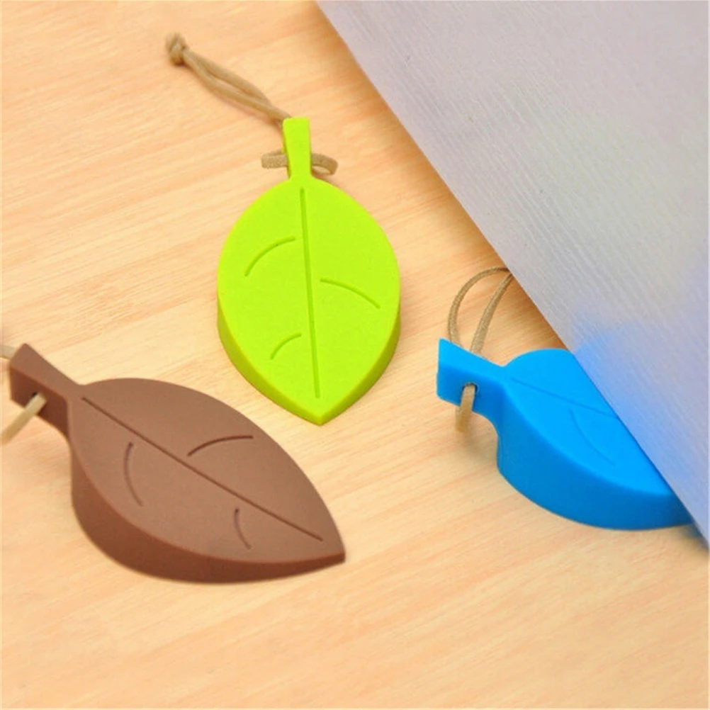 1PC New Silicone Rubber Door Stopper Wedge Cute Autumn Leaf Style Finger Safety Protection Kid Baby Safe Doorways Home Decor | Мать и