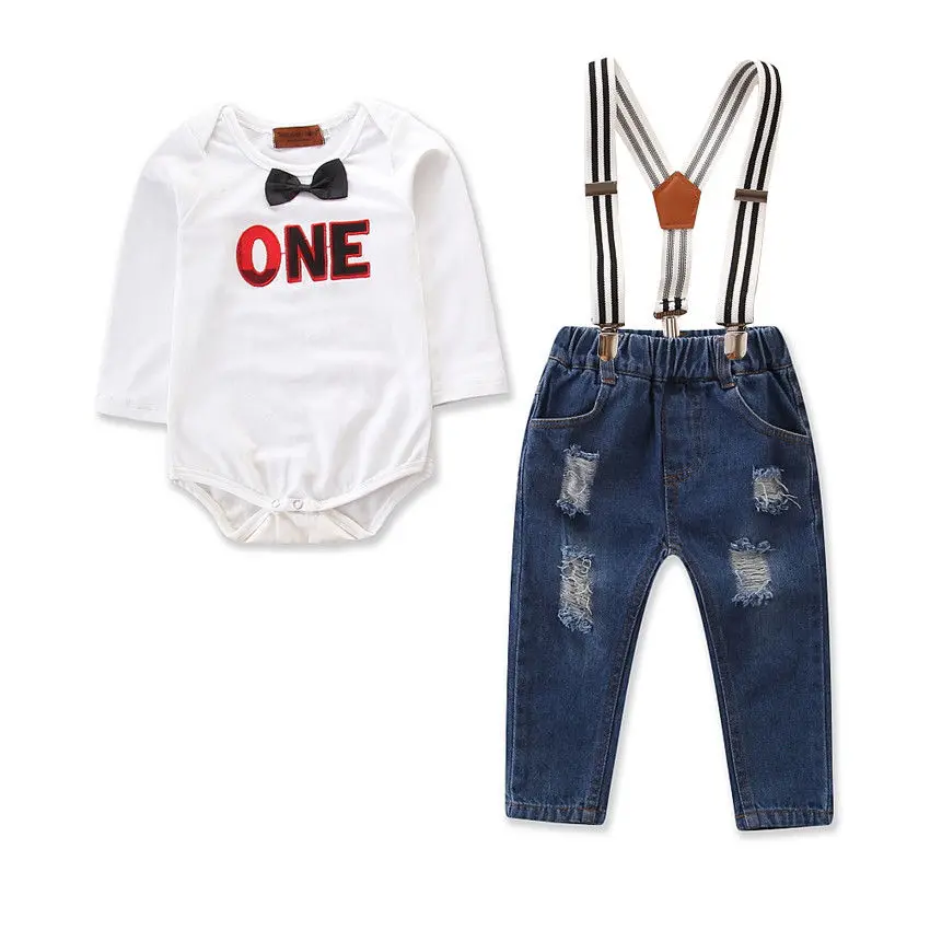 Trend New Tollder Kid Baby Clothing 2PCS Boys Gentleman Tuxedo Wedding Romper T-shirt Jeans Pants Bow Tie Suit Lovely handsome
Trend New Tollder Kid Baby Clothing 2PCS Boys Gentleman Tuxedo Wedding Romper T-shirt Jeans Pants Bow Tie Suit Lovely handsome