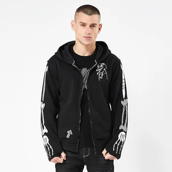 Autumn 2018 new Hong Kong style street skull-print men's day vest loose hooded casual zippered hoodie
Autumn 2018 new Hong Kong style street skull-print men's day vest loose hooded casual zippered hoodie