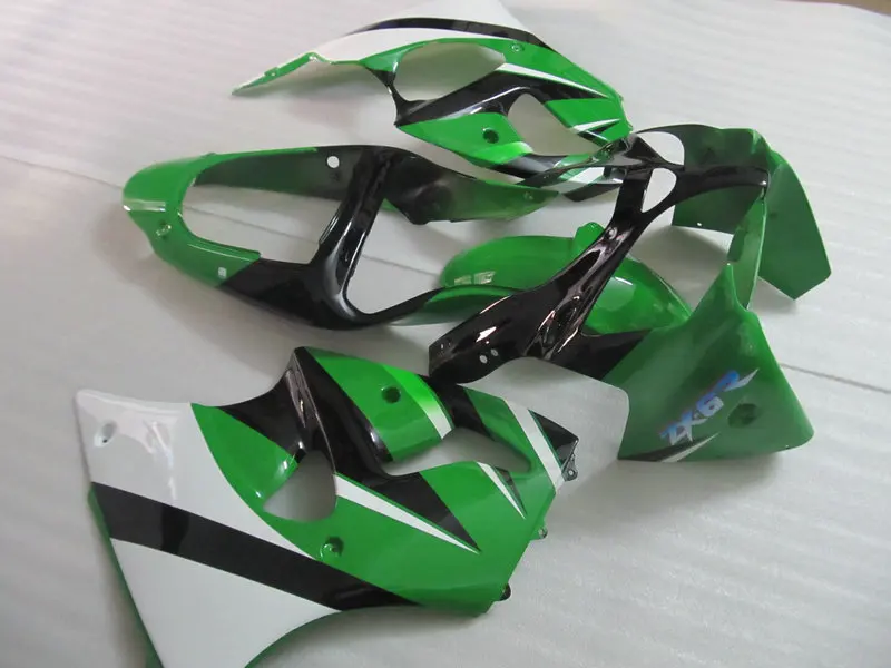 Набор обтекателей для литья под давлением Kawasaki Ninja ZX6R 00 01 02 ZX 6R 2000 2001 2002 ABS Зеленый