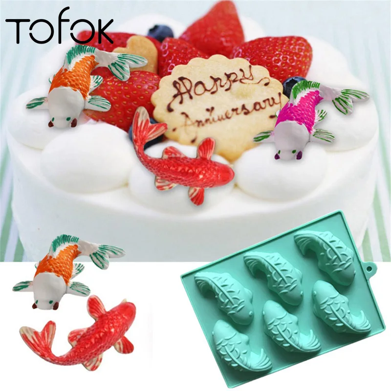 Tofok 6 Carp Shape Silicone Cake Mould Fish Fondant Soap 3D Jelly Candy Chocolate Cutting Die Kitchen Baking Tool Random Color
Tofok 6 Carp Shape Silicone Cake Mould Fish Fondant Soap 3D Jelly Candy Chocolate Cutting Die Kitchen Baking Tool Random Color