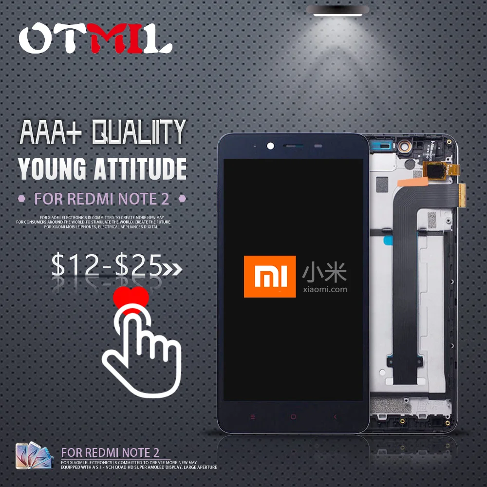 Original 5.5" Display For XIAOMI Redmi Note 2 LCD Touch Screen With Frame Digitizer For XIAOMI Redmi Note 2 Display Note 2LCD
Original 5.5" Display For XIAOMI Redmi Note 2 LCD Touch Screen With Frame Digitizer For XIAOMI Redmi Note 2 Display Note 2LCD