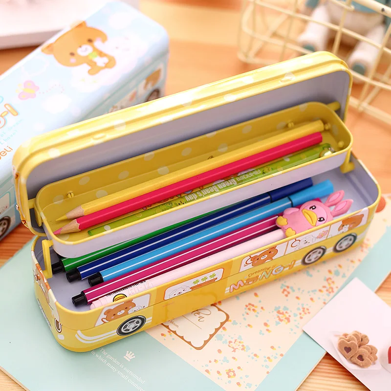 1 Pc Metal Pencil Case Cartoon Bus Gift For Kids Students 3 Floors Pencil Box Blue And Yellow Deli 95559
1 Pc Metal Pencil Case Cartoon Bus Gift For Kids Students 3 Floors Pencil Box Blue And Yellow Deli 95559