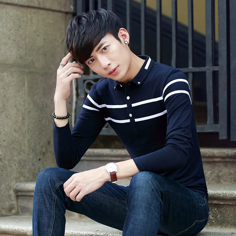 New Fashion Hot Brand 2017 spring men's casual high quality easy care cotton fit outwear male slim korea style striped T-shrits
New Fashion Hot Brand 2017 spring men's casual high quality easy care cotton fit outwear male slim korea style striped T-shrits