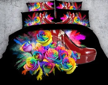 3D Rose Bedding set colorful Flower Floral quilt duvet cover bed in a bag sheet linen heels Cal King queen size full twin 4pcs
3D Rose Bedding set colorful Flower Floral quilt duvet cover bed in a bag sheet linen heels Cal King queen size full twin 4pcs