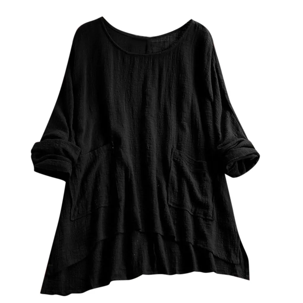 Blouse Women's Large Size Shirt Retro Solid Color Irregular Pocket Shirt Tunique Femme Womens Blouses And Tops Dames Shirt
Blouse Women's Large Size Shirt Retro Solid Color Irregular Pocket Shirt Tunique Femme Womens Blouses And Tops Dames Shirt