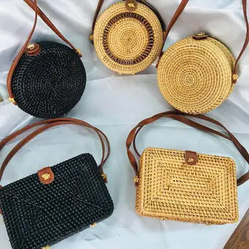 New Bohemia Lady Round Rectangle Handmade Straw Crossbody Shoulder Bag Beach Pouch
New Bohemia Lady Round Rectangle Handmade Straw Crossbody Shoulder Bag Beach Pouch