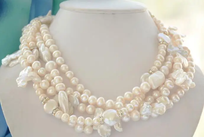 song voge gem nanJ1096 5strands NATURE white baroque round coin lamina fw pearl necklace
song voge gem nanJ1096 5strands NATURE white baroque round coin lamina fw pearl necklace