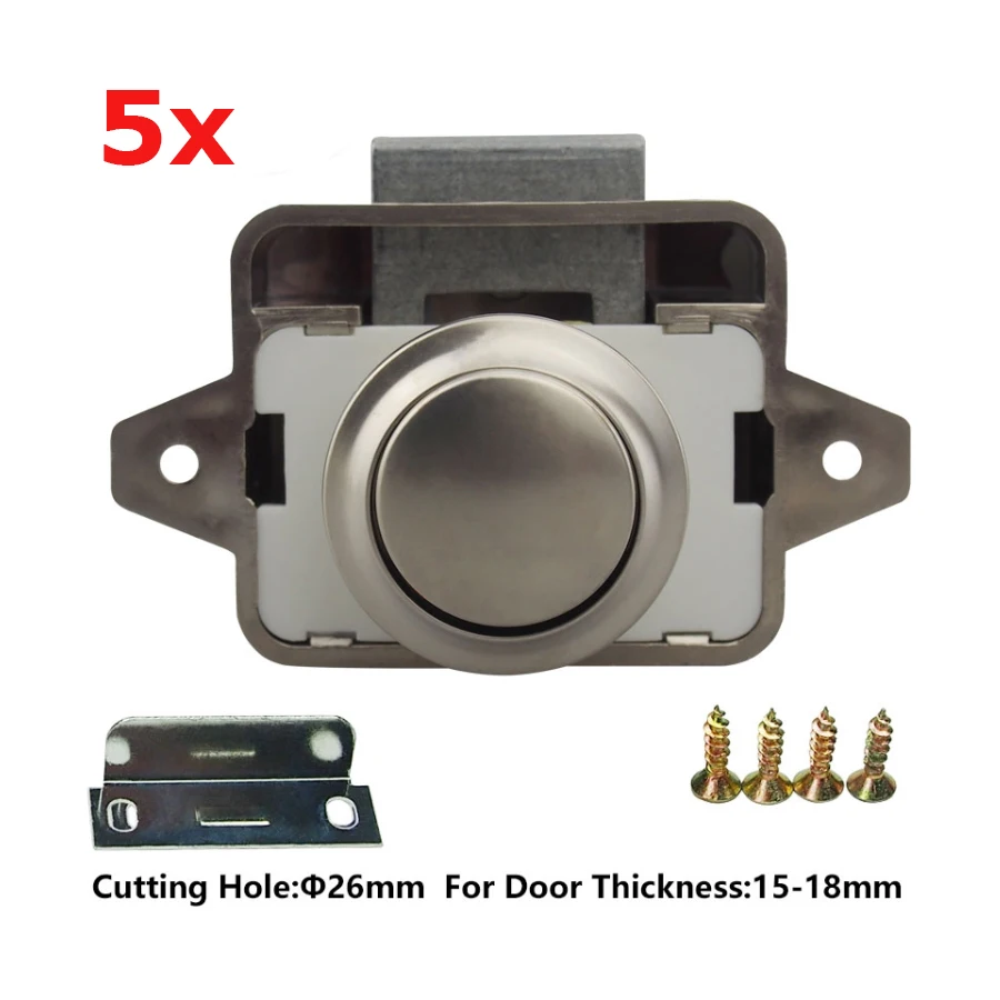 Encell 1set of 5 pieces P02 Push Lock Button Door Knob RV Cabinet Drawer Caravan Motor Home Cupboard Cabinet Drawer Push Latch
Encell 1set of 5 pieces P02 Push Lock Button Door Knob RV Cabinet Drawer Caravan Motor Home Cupboard Cabinet Drawer Push Latch