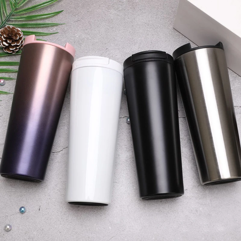 

450ML Double Wall Thermos Coffee Mugs Stainless Steel Vacuum Flask Insulated Bottle Container Vacuum Outdoor Travel Cup BPA Free