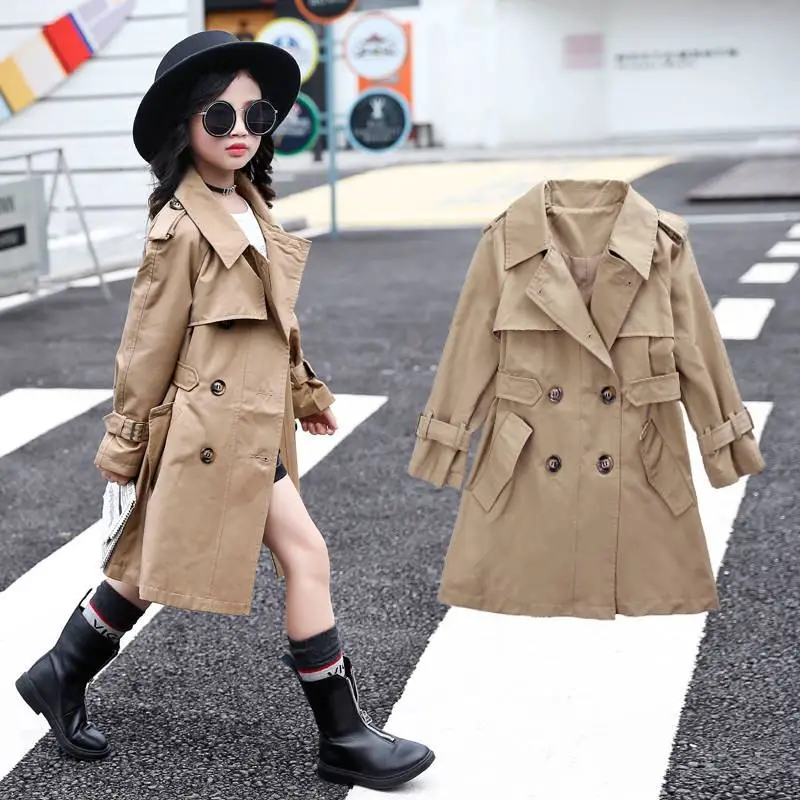 2019 New Spring Autumn Children Girls Cotton Trench Coat Baby Girl Double Breasted Trench Outerwear Kids Clothes Windbreaker Y21
2019 New Spring Autumn Children Girls Cotton Trench Coat Baby Girl Double Breasted Trench Outerwear Kids Clothes Windbreaker Y21
