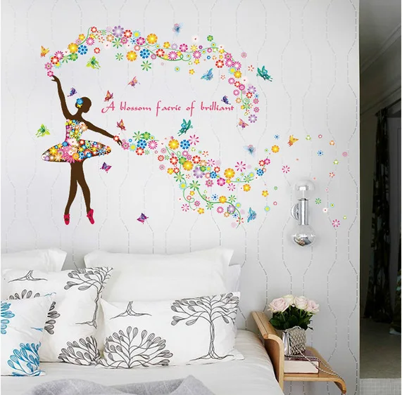 & Charming Fairy Girl dancing Wall Sticker Kids Rooms Flower butterfly LOVE heart Wall Decal Bedroom Sofa Decoration Wall Art
& Charming Fairy Girl dancing Wall Sticker Kids Rooms Flower butterfly LOVE heart Wall Decal Bedroom Sofa Decoration Wall Art