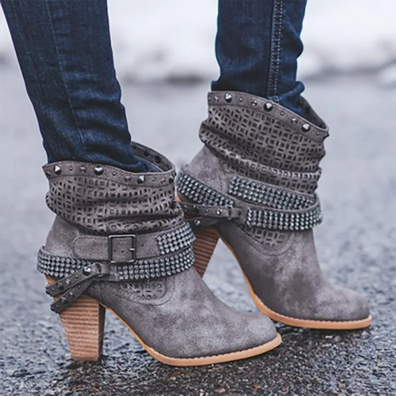 Fashion Women's Boots High Heels Shoes For Female Crystal Buckle Shoes Ladies Short Boots Confort Leather Ankle Boots
Fashion Women's Boots High Heels Shoes For Female Crystal Buckle Shoes Ladies Short Boots Confort Leather Ankle Boots