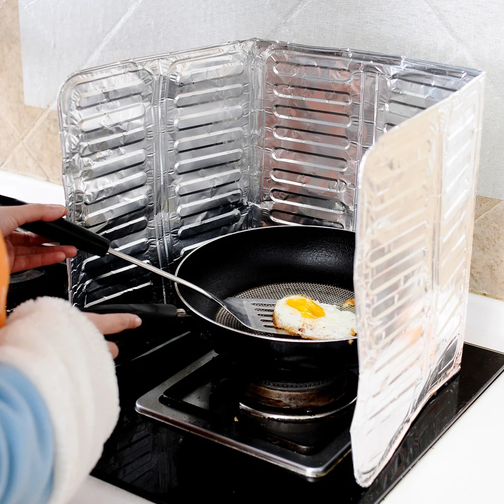 Kitchen Grease Foil Insulation Block Oil Splash Plate Cooking Hot Baffle Tinfoil Board Aluminum foil Easy to clean
Kitchen Grease Foil Insulation Block Oil Splash Plate Cooking Hot Baffle Tinfoil Board Aluminum foil Easy to clean