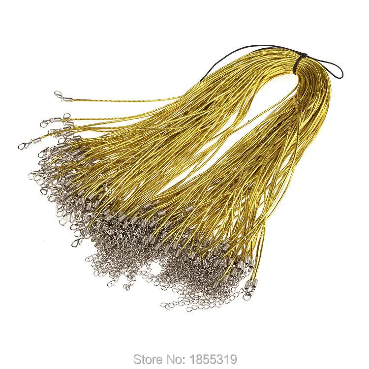 100Pcs 1.5mm Gold Wax Leather Cords Chains Necklace Rope Lobster Clasp Cuerda Accessories For Jewelry Making 18inches
100Pcs 1.5mm Gold Wax Leather Cords Chains Necklace Rope Lobster Clasp Cuerda Accessories For Jewelry Making 18inches