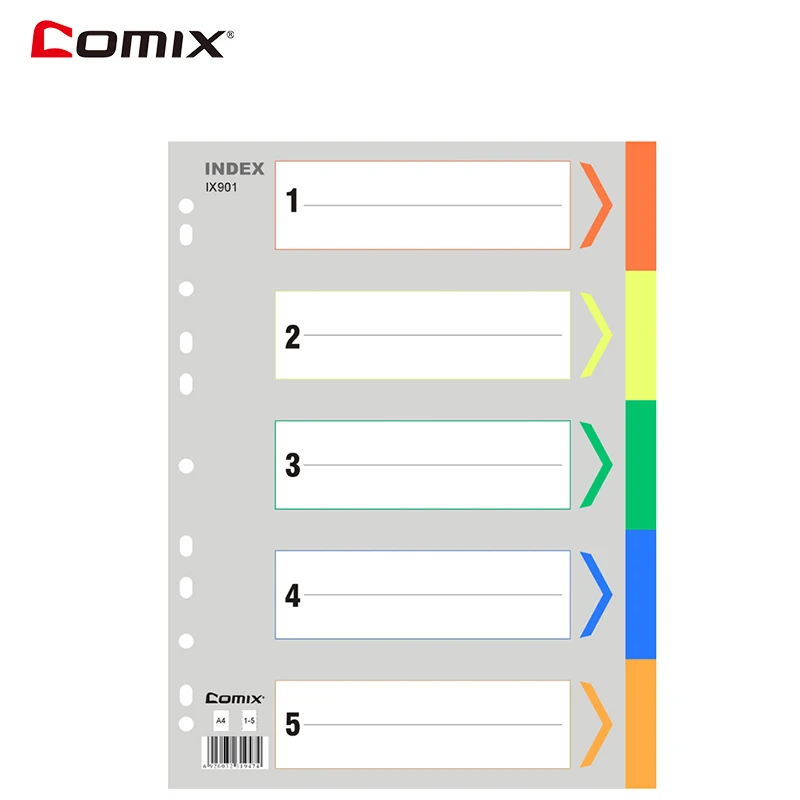 Comix IX901 Paper index card A4 11 holes, for documents file display Free Shipping
Comix IX901 Paper index card A4 11 holes, for documents file display Free Shipping