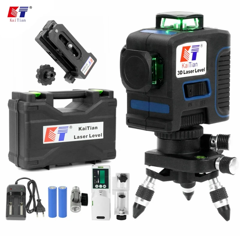 Kaitian Laser Level Tripod 12Lines 3D Self-Leveling 360 Horizontal And Vertical Cross Super Powerful Green Laser Beam Line Level
Kaitian Laser Level Tripod 12Lines 3D Self-Leveling 360 Horizontal And Vertical Cross Super Powerful Green Laser Beam Line Level