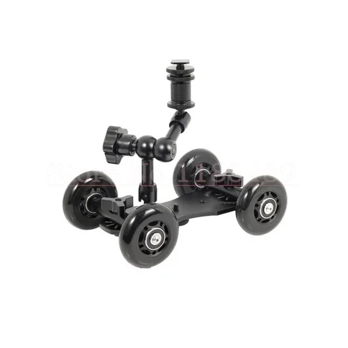 2 in 1 Tabletop Rolling Dolly Camera Car Truck Skater Rig + 7 Inch Adjustable Articulating Magic Arm For all DSLR camera
2 in 1 Tabletop Rolling Dolly Camera Car Truck Skater Rig + 7 Inch Adjustable Articulating Magic Arm For all DSLR camera
