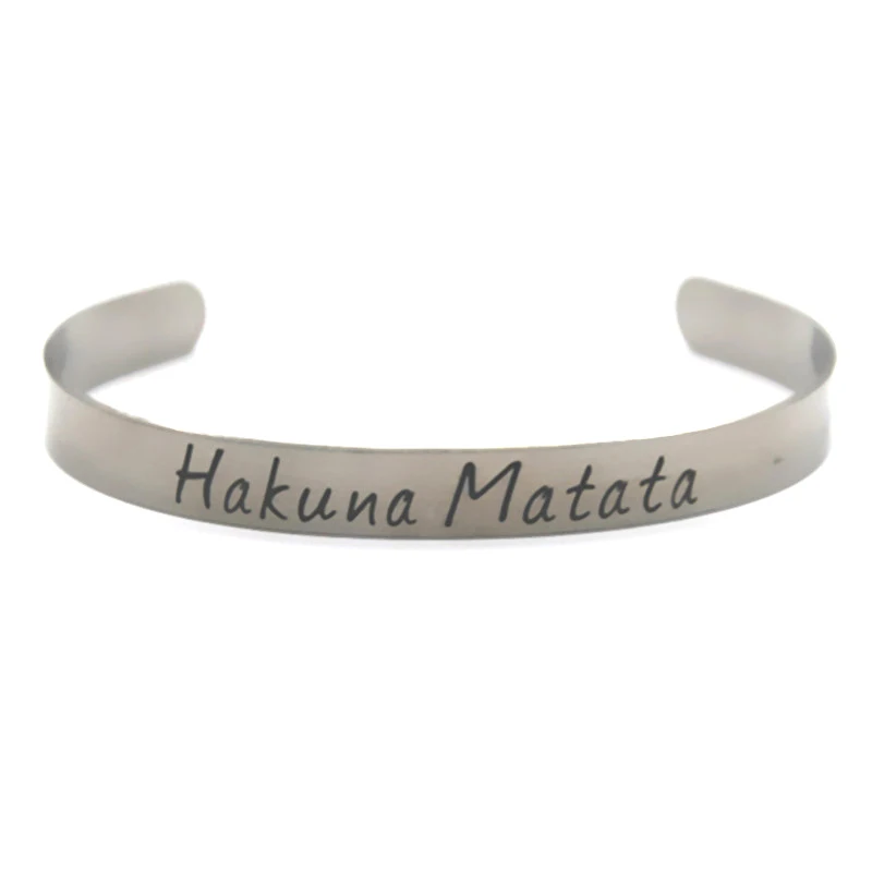 The king hakuna matata stainless steel bangles bracelets adjustable silver tone cuff
The king hakuna matata stainless steel bangles bracelets adjustable silver tone cuff