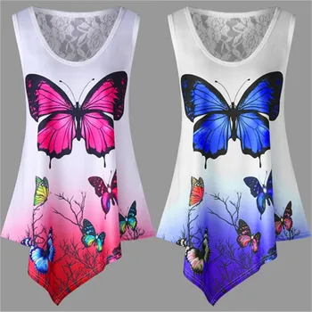 5XL Big Sizes 2019 New Summer Women T Shirt Tops Casual Sleeveless Irregular Butterfly Print T Shirt Loose Plus Size Female Top
5XL Big Sizes 2019 New Summer Women T Shirt Tops Casual Sleeveless Irregular Butterfly Print T Shirt Loose Plus Size Female Top
