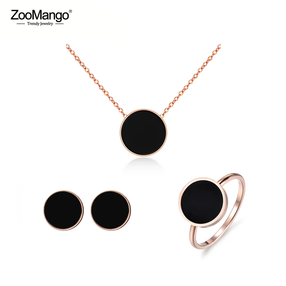 ZooMango Black Acrylic Titanium Steel Chokers Necklaces Chain Link Bracelets Stud Earrings Rings Sets Wedding Jewelry ZSE001
ZooMango Black Acrylic Titanium Steel Chokers Necklaces Chain Link Bracelets Stud Earrings Rings Sets Wedding Jewelry ZSE001